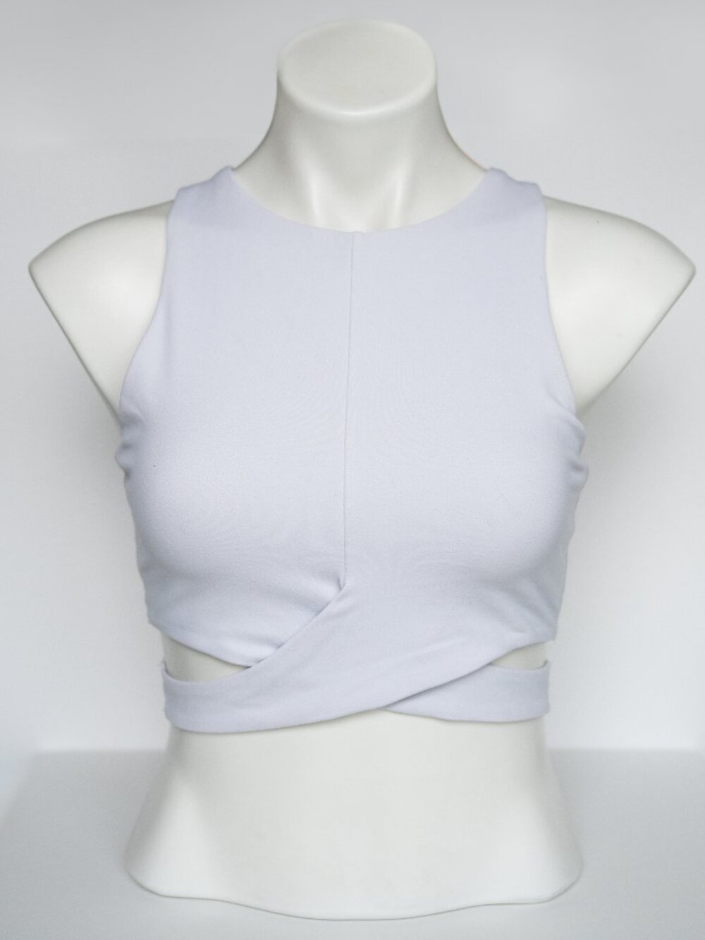 Athleta Limited Edition Conscious Cut Out White Crop Yoga Top